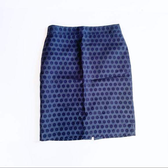 J. Crew Dresses & Skirts - J. Crew The Pencil Skirt Polka Dot Navy Straight